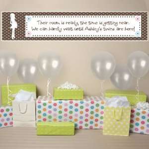  Banner   Twins Trendy Mommy   Personalized Baby Shower 