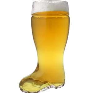 Oktoberfest Style Glass Beer Boot Stein   2 Liter:  Kitchen 