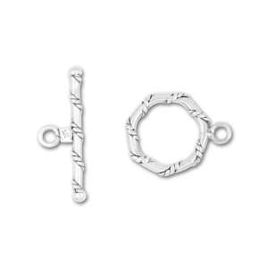  Sterling Silver 15mm Kinked Toggle Clasp Arts, Crafts 