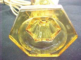 Antique Paneled Canary Yellow Whale Oil Lamp Converted  