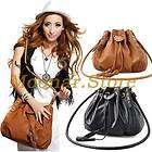 Fashion Black Brown Tassel PU Leather Shoulder Bag Handbag Purse Hobo 