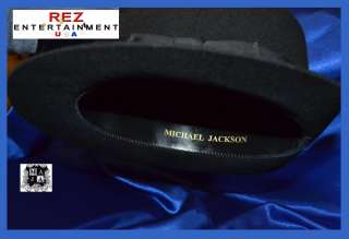 Michael Jackson Premiere Black Fedora Hat With Name  