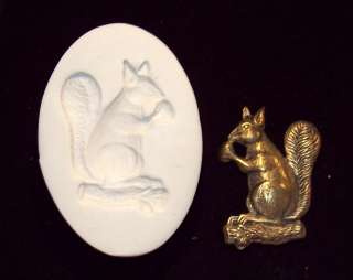 SQUIRREL with ACORN ~ CNS polymer clay mold art mould  