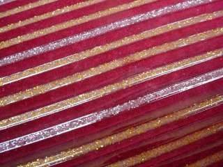 Vintage 1960s 4 PLACEMATS Gold Silver SPARKLE Stripe  