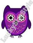 Nail Decals Art Set of 20   Purple & Pink Owl With Flower Eyes