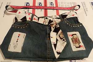 Handmade denim/jean Betty Boop Playin Cards purse CUTE!  