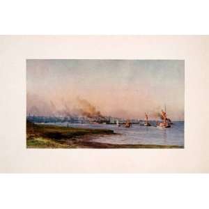  1905 Print Erith London Thames River Steamboat 