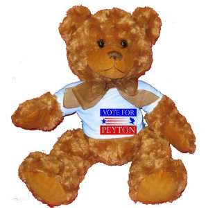  VOTE FOR PEYTON Plush Teddy Bear with BLUE T Shirt Toys 