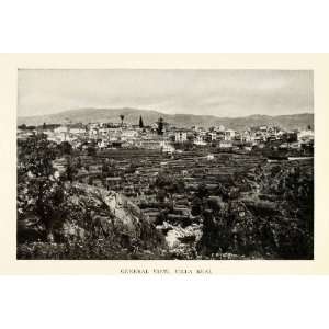  1915 Print Vila Real Portugal Birds Eye View Cityscape 