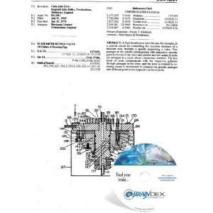  NEW Patent CD for FLUID DISTRIBUTION VALVE Everything 