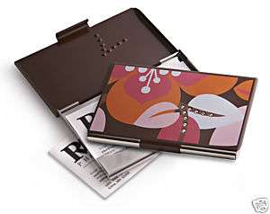 Glam Business Card Holder Orange, Pink & Brown  