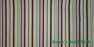 brown green cream beige striped curtain valance custom sewn by karen s 