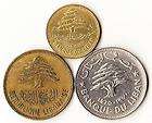 Lebanon   3 Different Coins Lot #617 Cedar Tree