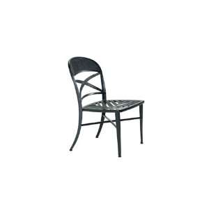  Antico Cast Aluminum Metal Side Patio Dining Chair Smooth Snow Finish