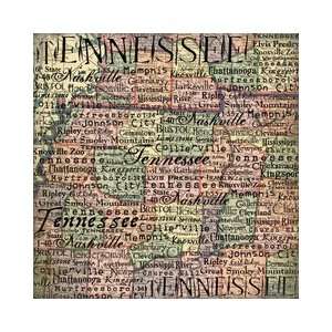   States Collection   Tennessee   12 x 12 Paper   Map Arts, Crafts