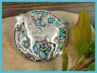 Western Decor Cowgirl Jewelry Silver Horse Pendant  
