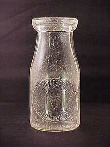 Antique Small Clear Glass Milk Cream Bottle Murdock Farm Dairy 