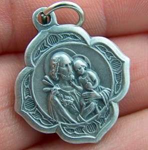 Oval Saint St Joseph & Jesus Silver Gilded 1 Medal Pendant Charm FREE 