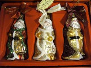 WATERFORD~Set Of 3 SANTA ORNAMENTS~144531~NEW in BOX  