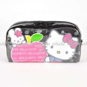  Hello Kitty Large Cosmetic Case Makeup Bag Black: Beauty