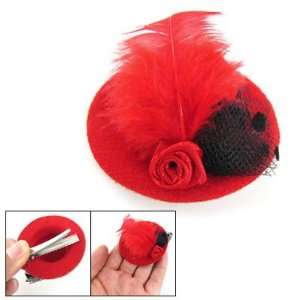  Rosallini Red Mini Hat Shape Accent Metal Hair Clip for 