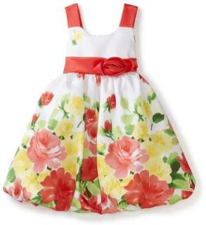 New Girls Bonnie Jean sz 6 White Orange Rose Flower Dress Easter 