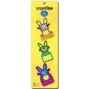  (2x6) Its Happy Bunny Page Clips Bookmarks