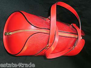 LOUIS VUITTON Authentic Red Barrel Handbag Lot 26b  