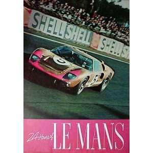  Vintage Racing Poster   1969 Lemans Ford Gt40