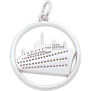  Rembrandt Charms Cruise Ship Charm, Sterling Silver 