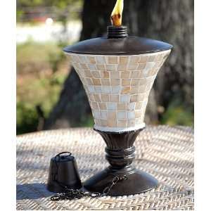  9 Inch Mother of Pearl Mosaic Codson Park Table Top Torch 