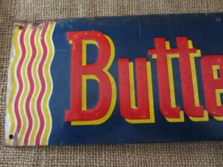 Vintage Butter Nut Bread Sign  Antique Old Metal General Store Signs 