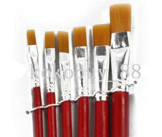 Gk5518 New 6 Red For Artist Supplies Bristles Paint Brushes  
