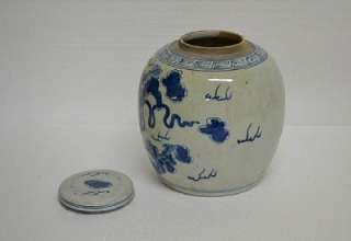 Chinese Blue White Porcelain Ginger Jar Foo Dog JUN1105  