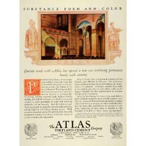   Ad Atlas Portland Cement Shrine Sacred Heart D.C.   Original Print Ad