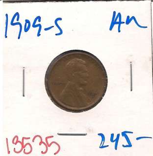 1909 S Lincoln Wheat One Cent AU #13535+  
