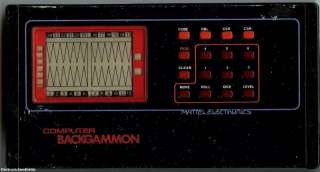 1980s MATTEL BACKGAMMON ELECTRONIC HANDHELD LCD GAME  