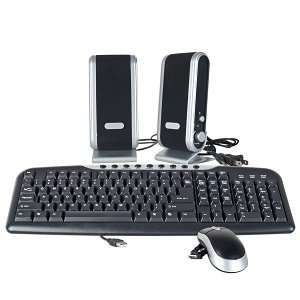  3 in 1 USB Multimedia Keyboard, Optical Mouse & Speakers 
