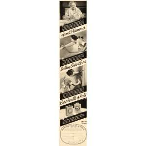  1937 Ad Arm & Hammer & Cow Baking Soda Cleaning Uses 