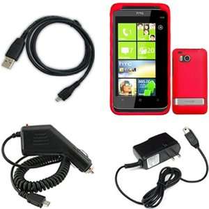  iNcido Brand HTC Incredible HD 6400 Combo Rubber Red 