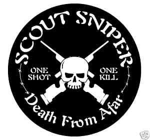 Scout Sniper Marine Death From Afar Sticker  