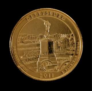 2011 Colorized And Gold Plated Gettysburg National Park   P + D Mint 