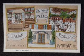 1940s Enrico & Paglieri Italian Restaurant Interiors 64 West 11th St 