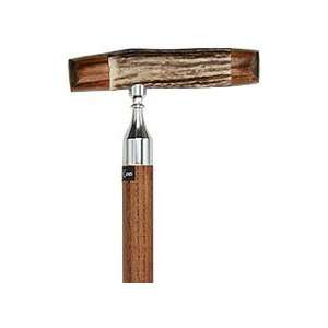  Stag Horn Handle Walking Cane With Ash Shaft and Silver 
