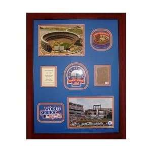   : New York Mets Framed Game Used Dirt with Patches: Sports & Outdoors