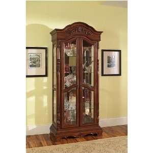   curio cabinet with glass shelves, mirrored back and glass doors Home