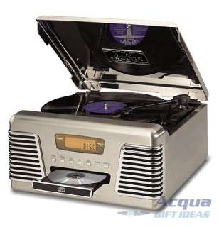 Speed Record Player CD Player AM FM Radio Turntable FM LP w/ Remote 