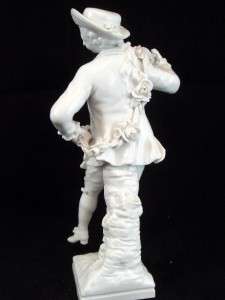 Antique KPM Berlin Germany Porcelain Figurine Man w/ Florwers  