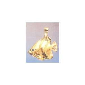   Gold French Angel 3 D Fish (Baby) Nautical Pendant