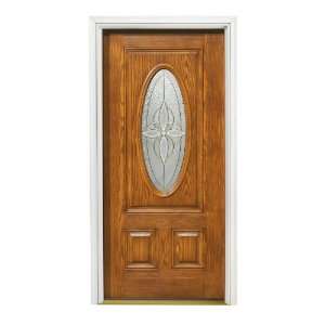  Pella 38 1/8W 3 Panel Oval Early American Stain 